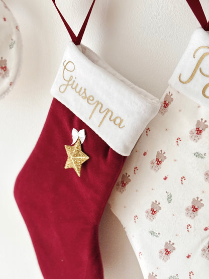 Chaussette Rouge de Noël personnalisée