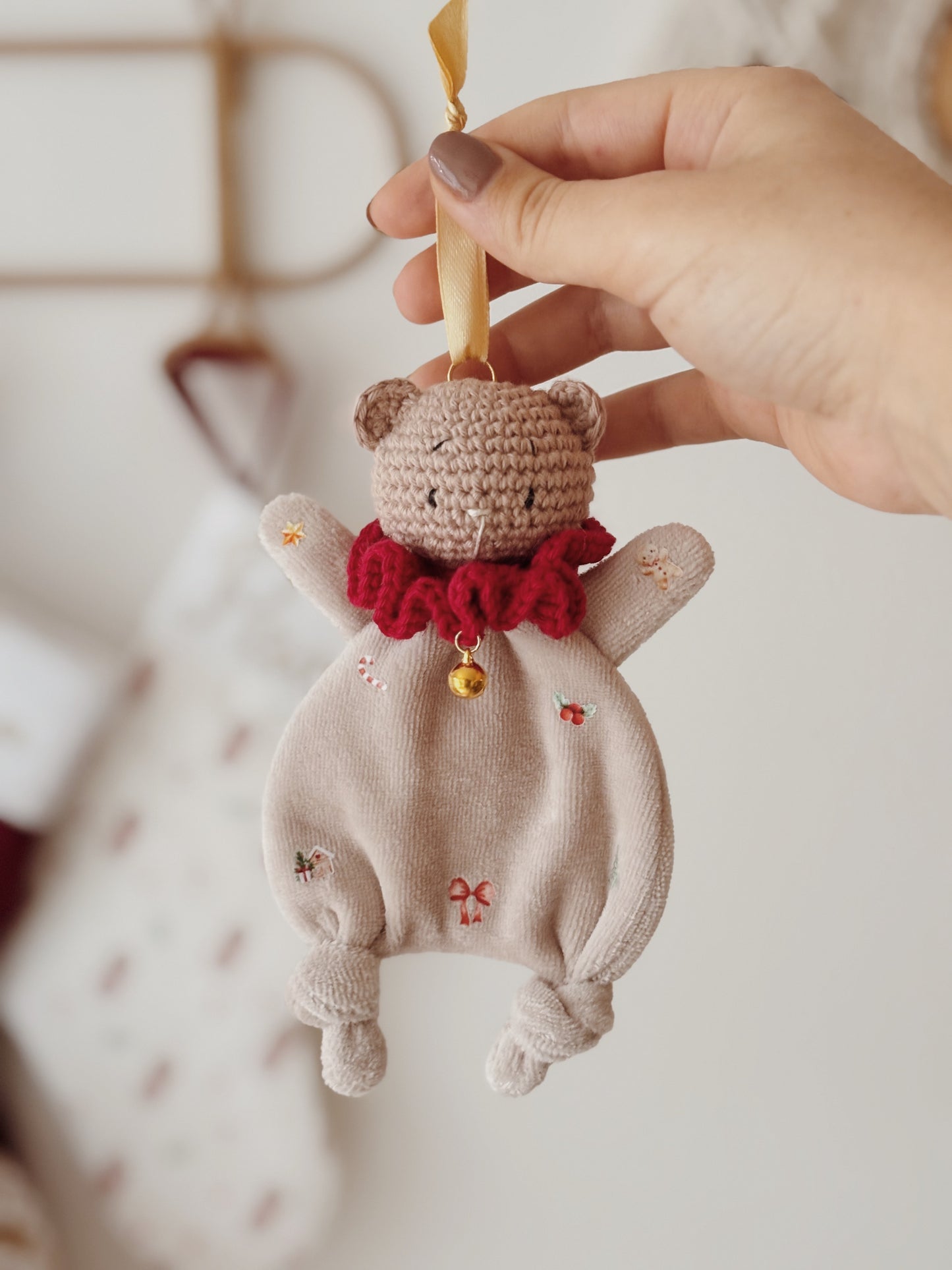 Suspension Ourson de Noël personnalisée avec Prénom