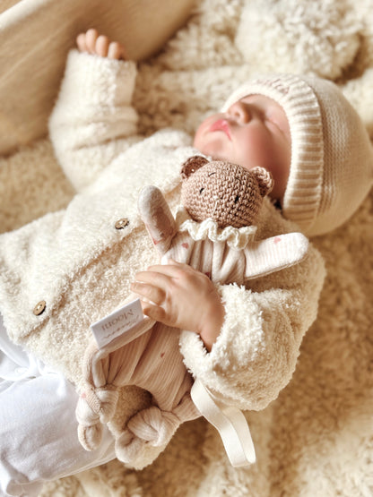 Mini doudou attache tétine Ourson d’amour