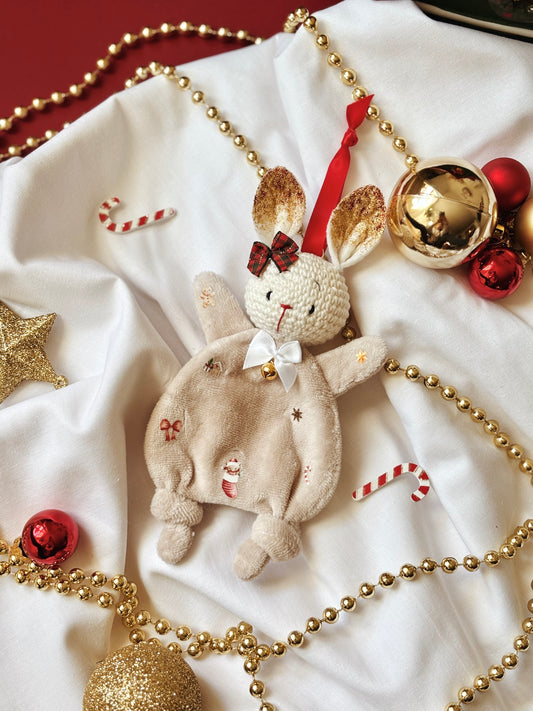 Suspension Lapin de Noël personnalisée avec Prénom