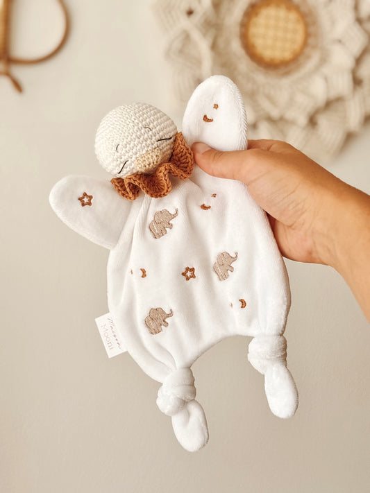 Doudou oie à motifs « Éléphants »