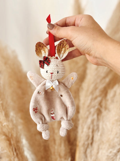 Suspension Lapin de Noël personnalisée avec Prénom