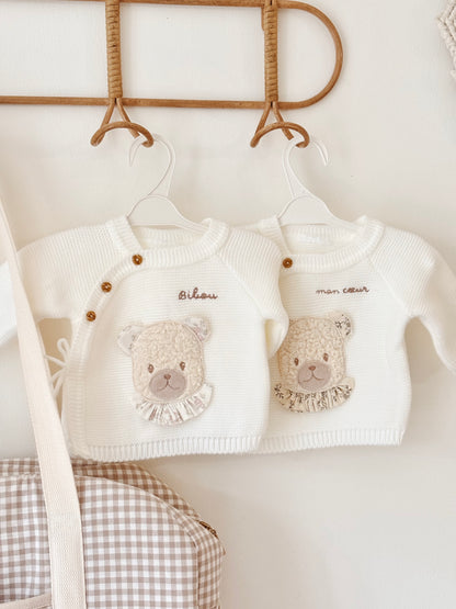 Gilet de naissance Ourson | 0/1 mois